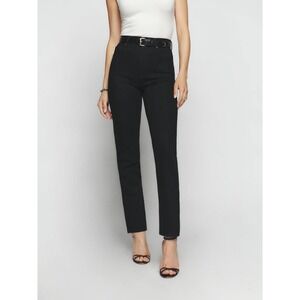 NWT Reformation Liza Ultra High Rise‎ Straight Leg Jeans Black Women's Size 23